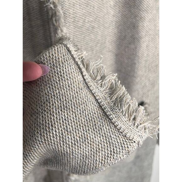 J.McLaughlin Parisse Fringed Button Up Textured Cardigan Sweater Oatmeal Women S - Picture 5 of 10